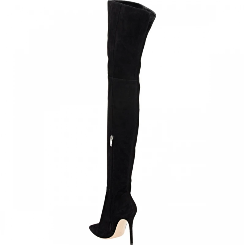gris 2017 Grande Nuevo De La Tacones Moda Rodilla Zapatos marrón Tamaño Fiesta Altos Doratasia 48 34 Puntiagudos Negro Mujer Sexy Sobre Botas 1dA5q1xwt