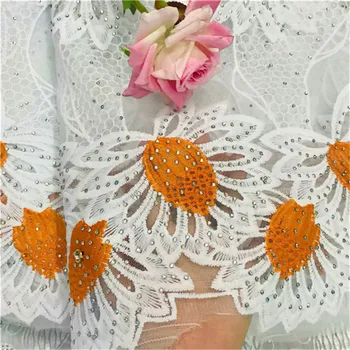 

Free Shipping african cord lace fabrics high quality multi color cord lace guipure lace fabric for women dress LJ811-104