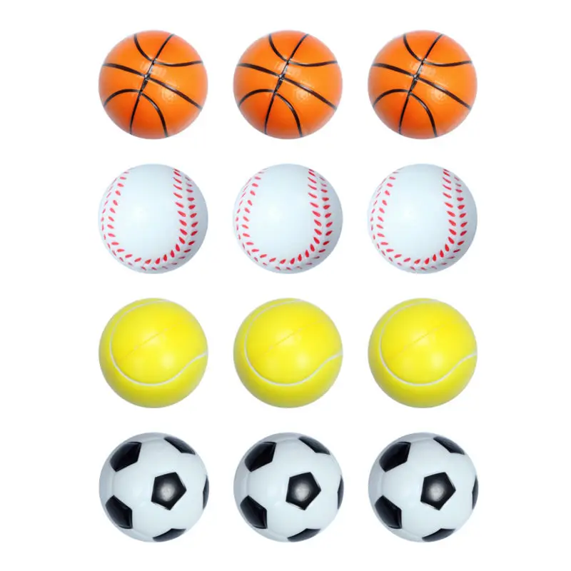 

1X Set Of 12Pcs Stress Relief Squeezing Soft Foam Vent Ball Hand Wrist Toy Funny Gadget Vent Toy