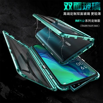 

BOBYT Upgrade Magneto Magnetic Adsorption metal case For OPPO Reno / Reno Z / Reno 10X ZOOM + Tempered glass back cover