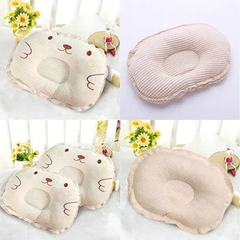 

Natural Healthy Organic Cotton Baby Pillow Cartoon Animal Embroidered Newborn Pillows Striped Baby Shaping Pillow
