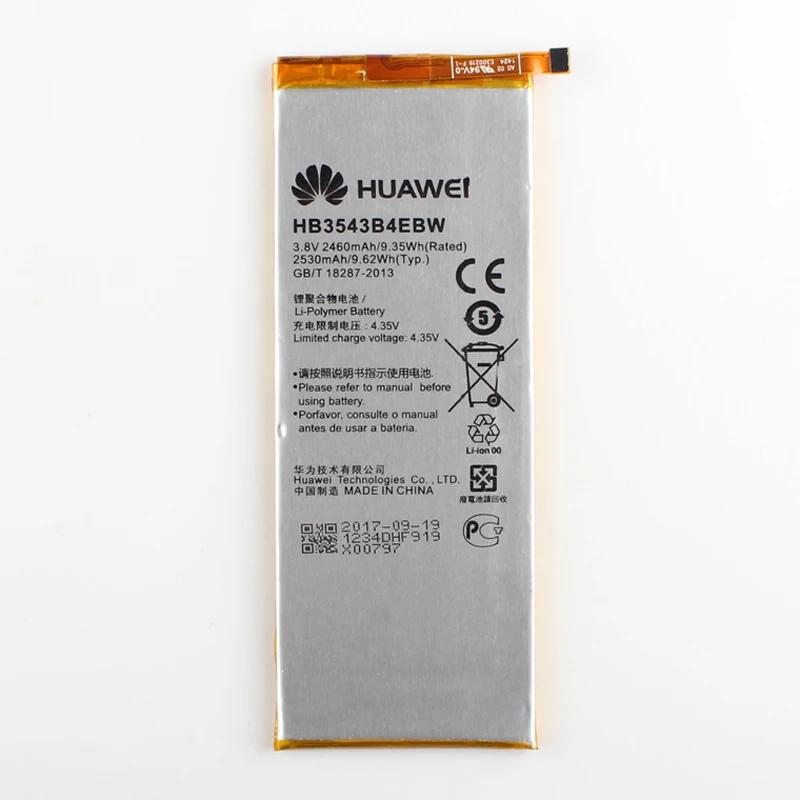 

Original Huawei phone Battery for Huawei Ascend P7 L10 L05 L11 L07 L09 L00 2460mAh HB3543B4EBW