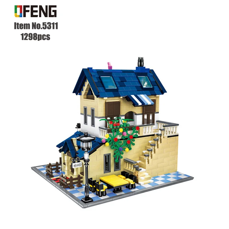 Wange Architecture series Rural villa House Famity Home Figures Building Blocks set children Educational toys Brinquedos Gift