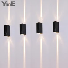 YooE внутренний/наружный светодиодный настенный светильник 2 Вт для спальни водонепроницаемый Настенный бра лучи светильник ing холодный белый/теплый белый светодиодный настенный светильник