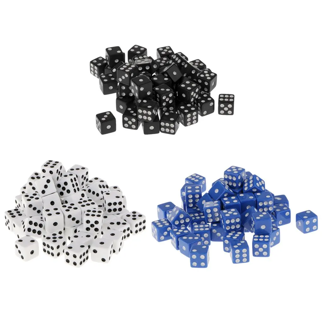 

150pcs Acrylic 6 Sided Square Dice D6 12mm Spot Dices for Dungeons Dragons DND MTG RPG Table Game Club Bar Entertainment