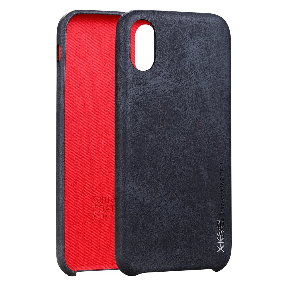 X Level Luxury Retro PU Leather Case for iphone X iphoneX Back Case