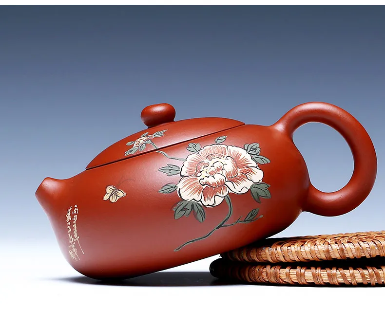 190 мл аутентичный китайский чайник для заварки чая Фиолетовый Глиняный заварочный чайник здоровье Zhu Mud Xishi Pot ручная роспись винтажный узор НЕОБРАБОТАННАЯ руда Zisha черные чайники