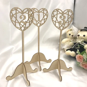 

Rustic Wooden Table Numbers Wedding Heart Shape Wood Table Number of 1-10 Numeric Topper Wedding Signs Card Party Decor Event