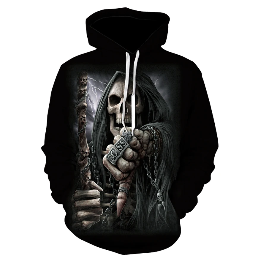 

Skulls 3D printed fall hoodie men's and women's sports hoodie brand sportswear boys' outerwear fashion outerwear new