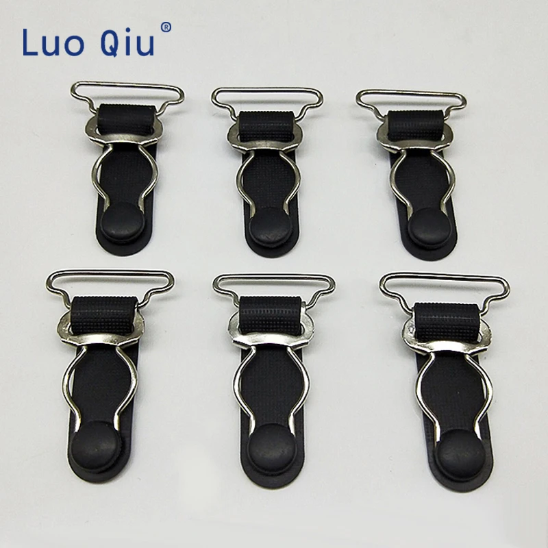 

Luo Qiu10 pcs/lot Plastic Metal Black Corset Leg Garter Belt Clip Hooks Suspender Ends Hosiery Stocking Grips suspender clips