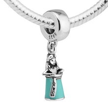 DIY бусины подходят для браслетов Pandora Алиса в бутылке шармы стерлингового серебра ювелирные изделия