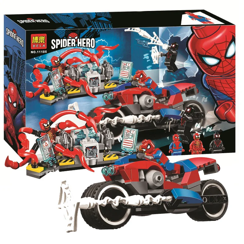 

Bela 11186 Marvel Spider-man Bike Rescue Building Blocks Toys Bricks Gift Compatible With Legoings Super Hero 76113