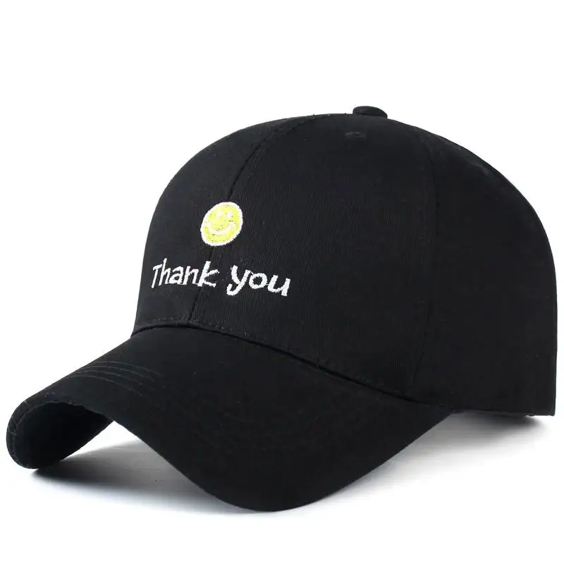 2017 thank you baseball cap smiling face cartoon hat fashion letter