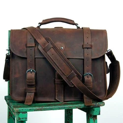 Vintage Men's Travel Bags Men Guarantee 100% Genuine Leather Backpack Duffle Bags Crazy HorseLeather Luggage & Travel Bags Tote