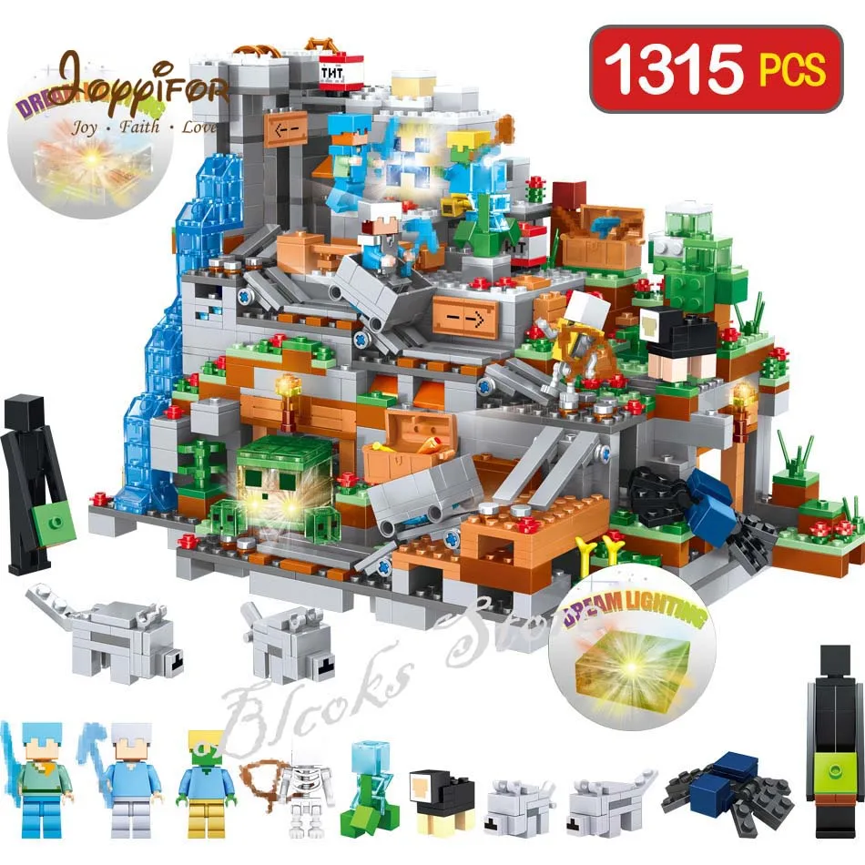 

Technic Blocks Mountain Cave Creator Designer Compatible LegoINGLYS Minecrafted Village DIY Bricks Guard Toys For Boys