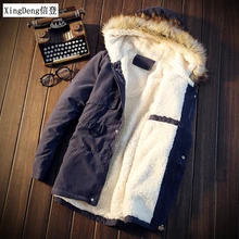 XingDeng, зимние повседневные мужские нарядные топы, модная куртка, верхняя одежда с капюшоном, теплая брендовая одежда для мужчин, мужские тонкие плотные меховые верхние пальто