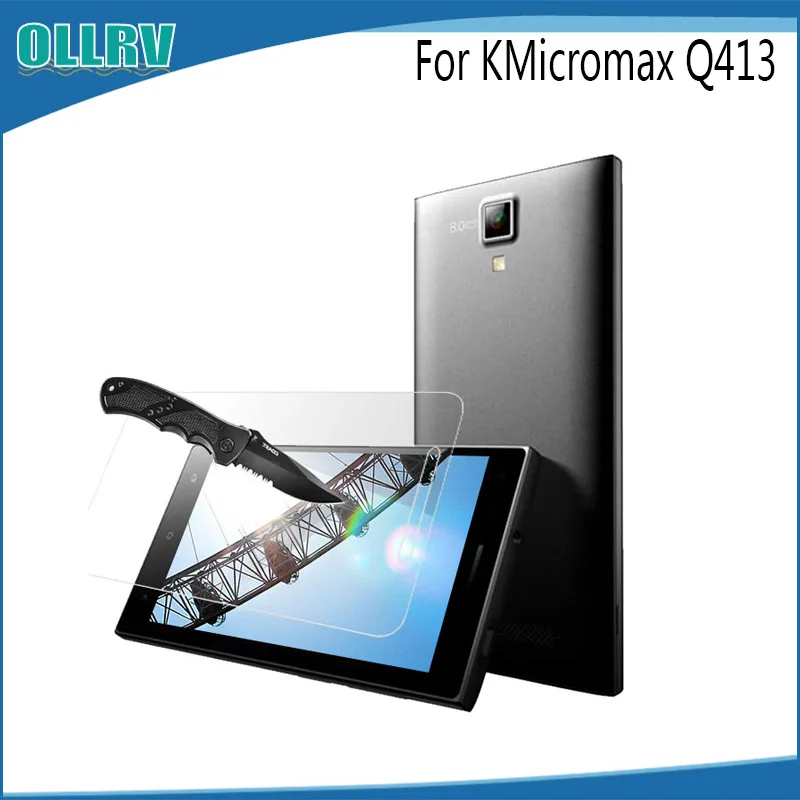 

OLRRV For Micromax Q413 Tempered Glass Film Screen Protector Mobile Accessories For Micromax Q413 Anti-shatter Film Replacement