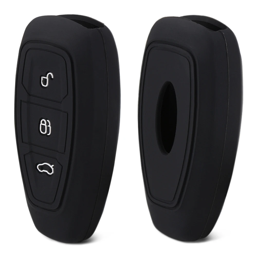 

AndyGo Car Silicone Car Key Smart Remote Key Case Cover for Ford Fiesta Focus 3 4 MK3 MK4 Mondeo Ecosport Kuga Focus ST