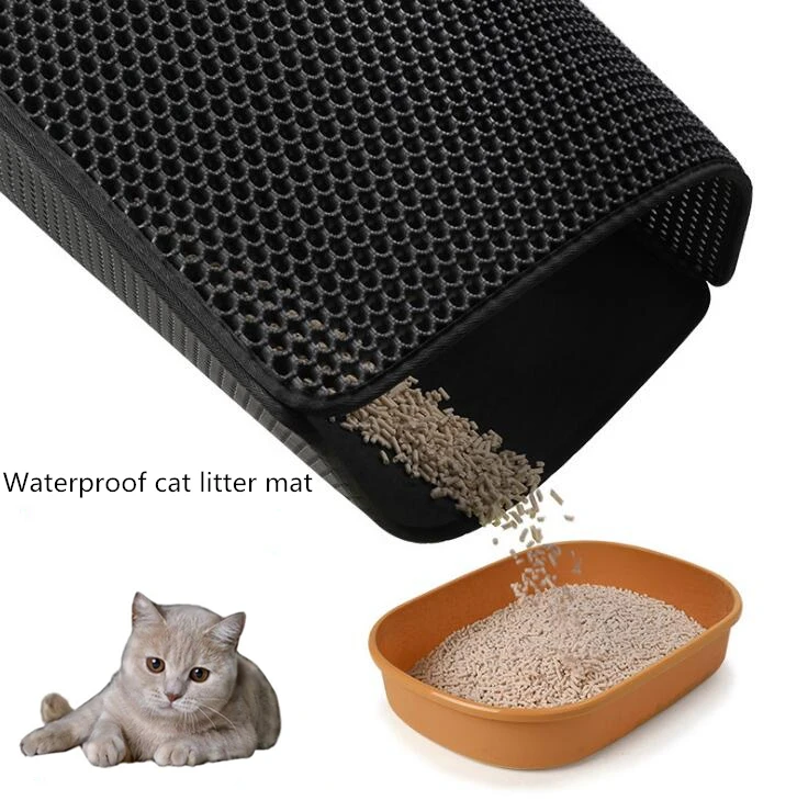

Waterproof Pet Cat Litter Mat EVA Double Layer Cat Litter Trapping Pets Mat Pad Bottom Non-slip Pet Litter Cat Mat Floor
