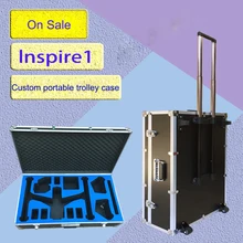 Dji Inspire 1/2 Tarik kotak batang kotak aman kasus keselamatan Drone PRO aluminium kasus Troli kasus kustom EVA lapisan untuk DJI Inspire 1/2