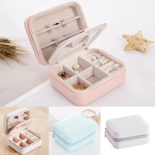 

UK Womens Portable Travel Jewelry Box Organizer Jewellery Ornaments Case Storage