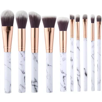 

MAANGE 10Pcs Marble Makeup Brushes Set Eyeshadow Eyeliner Cosmetic Make Up Brush maquiagem With Carton Packaging