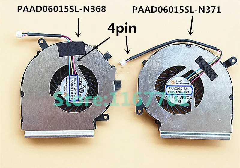 

Laptop/Notebook CPU/GPU cooling Fan for Terrans Force T500 T500-A2 QRTECH MAIBENBEN 5X PAAD06015SL-N368 PAAD06015SL-N371 4pin