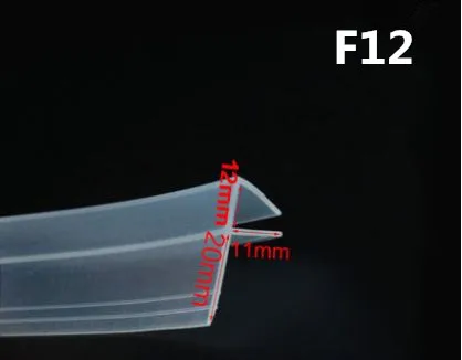 2 м/лот Расширенный F/h форма из силиконовой резины дверь душевой кабины стеклянное уплотнение для окна прокладка уплотнитель для 6/8/10/12 мм стекло - Цвет: F12mm x 2Meters