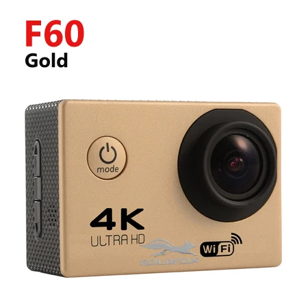 Экшн-камера F60/F60R Allwinner V3 Ultra HD 4K 30FPS 1080P 60FPS wifi Спортивная камера 30M Go Водонепроницаемая профессиональная велосипедная мини-камера на шлем - Цвет: F60 Gold
