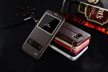 Ультра тонкий кожаный флип чехол для Samsung Galaxy S7/S7 край Kickstand Обложка Smart с окошком анти- царапин Shell бизнес