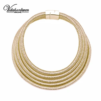 

Vodeshanliwen New Kim Kardashian Choker Necklace Luxury Maxi Handwork Rope Collar Statement Necklace Women Banquet Jewelry