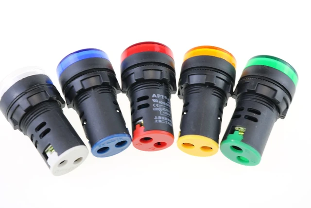 インジケータAD16-22DS 220v led信号ランプ赤/緑/黄/青/白インジケータ  