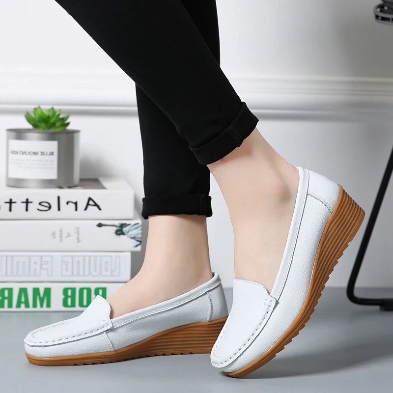 OZERSK New Woman s Shoes Real Leather Moccasins Mother Loafers Soft Leisure Flats Female Ladies Driving