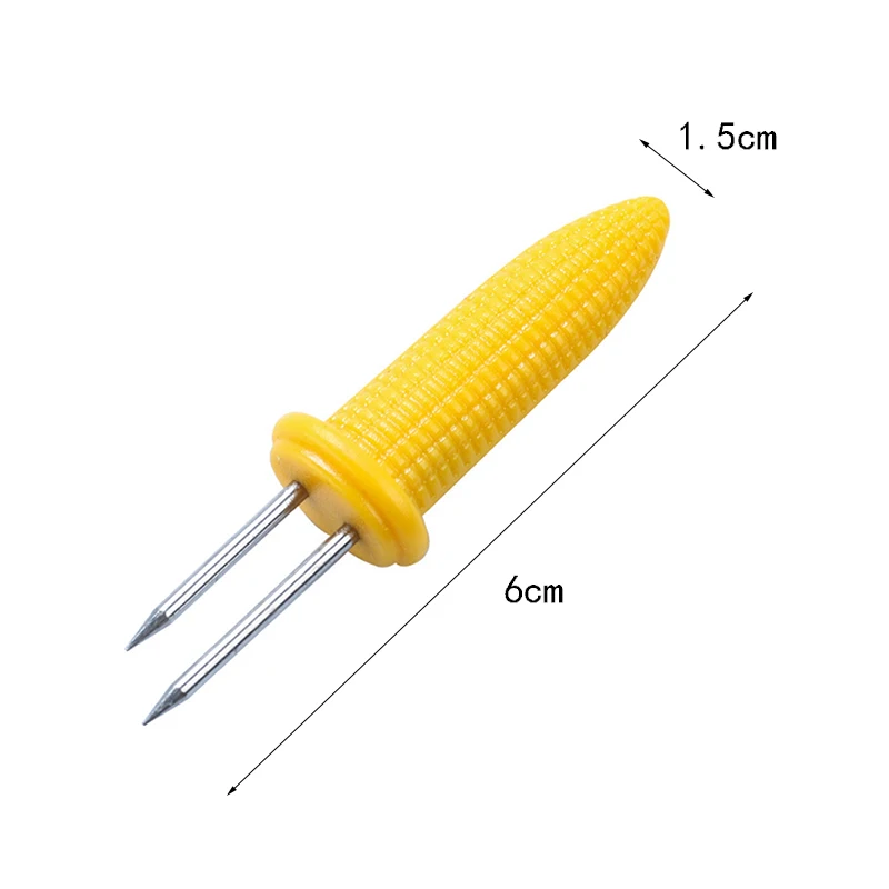 10 шт./компл. барбекю держатели для кукурузы вилка для барбекю Пластик держатели для кукурузы с Нержавеющая сталь иглы кухонные инструменты, гаджеты 6*1,5 см