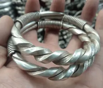 

Collection China Tibetan silver Carved Silver Bracelet 58mm