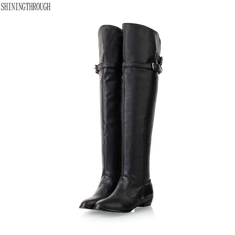 

Women Over The Knee Boots Thigh High Boots 2018 Autumn Winter Ladies Fashion Fur Warm low Heel Boots Snow Shoes Woman