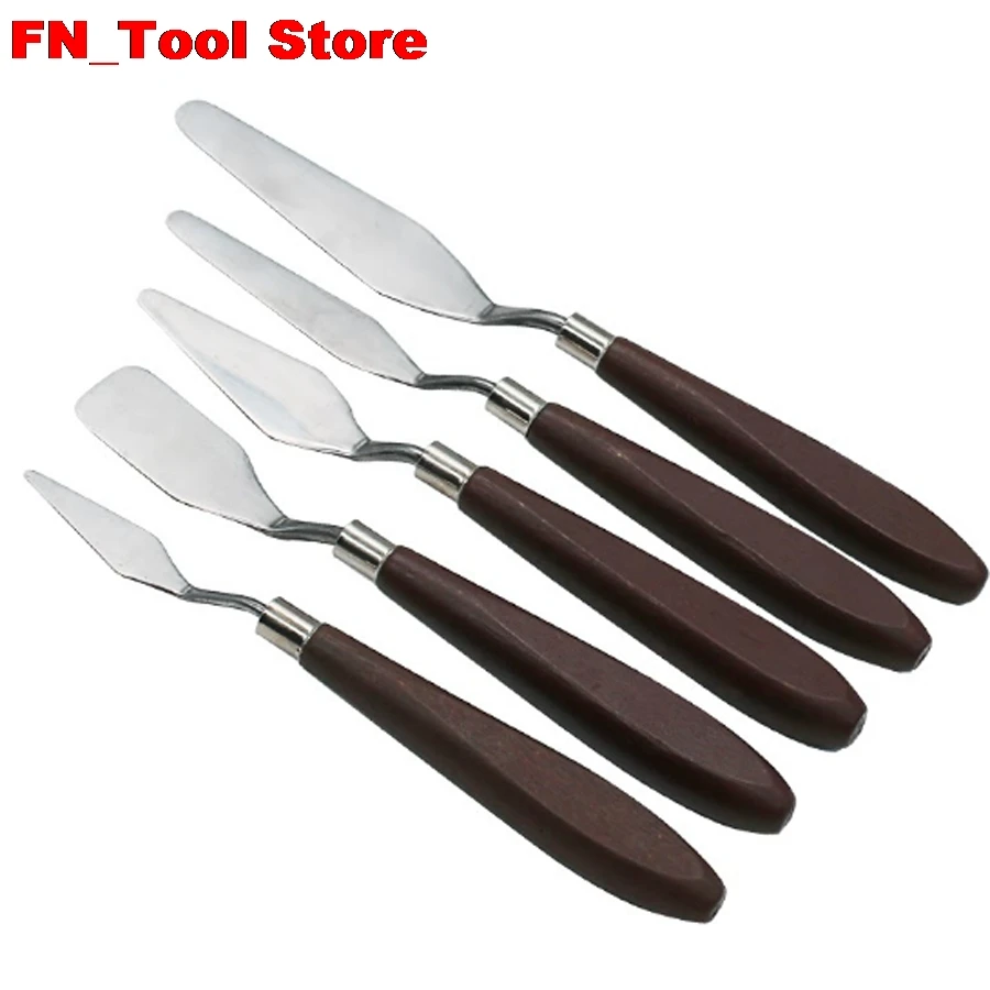  5Pcs./Set. Stainless Steel Palette Scraper Set Spatula Knives For Artist Oil Painting Tools Paintin