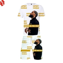 Nipsey Hussle 3D печатных Для женщин/Для мужчин дети из двух частей модная летняя Растениеводство Топ+ шорты Горячая Распродажа KPOP верхняя одежда