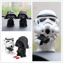 Забавные персонажи из фильмов, Автомобильные украшения, черный воин, Белый воин, Звездные войны, автомобильные аксессуары, мультяшная пластиковая фигурка, кукла, игрушка