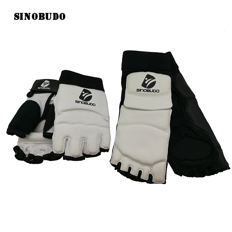 

SINOBUDO 1 Set Taekwondo Sparring Karate Foot Guard Protector &Hand Gloves Gear Hand Protector Kicking Box Foot 2045/2046
