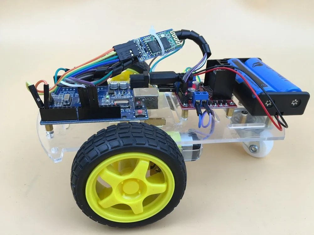 Синий автомобиль Arduino UNO + L298N + HC-06 + Android APK DIY Kit для создателя sinoning