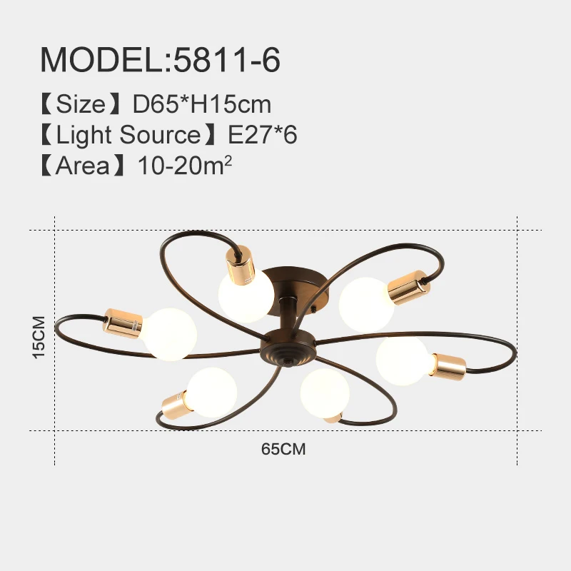 Креативный дизайн светодиодный потолочный светильник для гостиной, спальни, коридора, современного домашнего освещения, светодиодный светильник - Цвет корпуса: 6 Lights