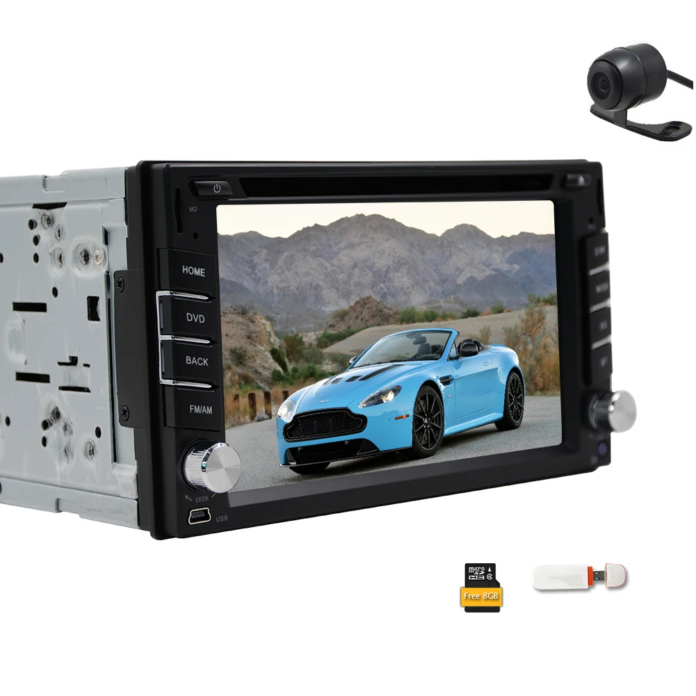 Best PC Receiver Bluetooth Movie USB 3D Car Stereo Accessory DVD Player Head Unit SD AMP GPS Radio Autoradio FM Map+CAM+3G 12