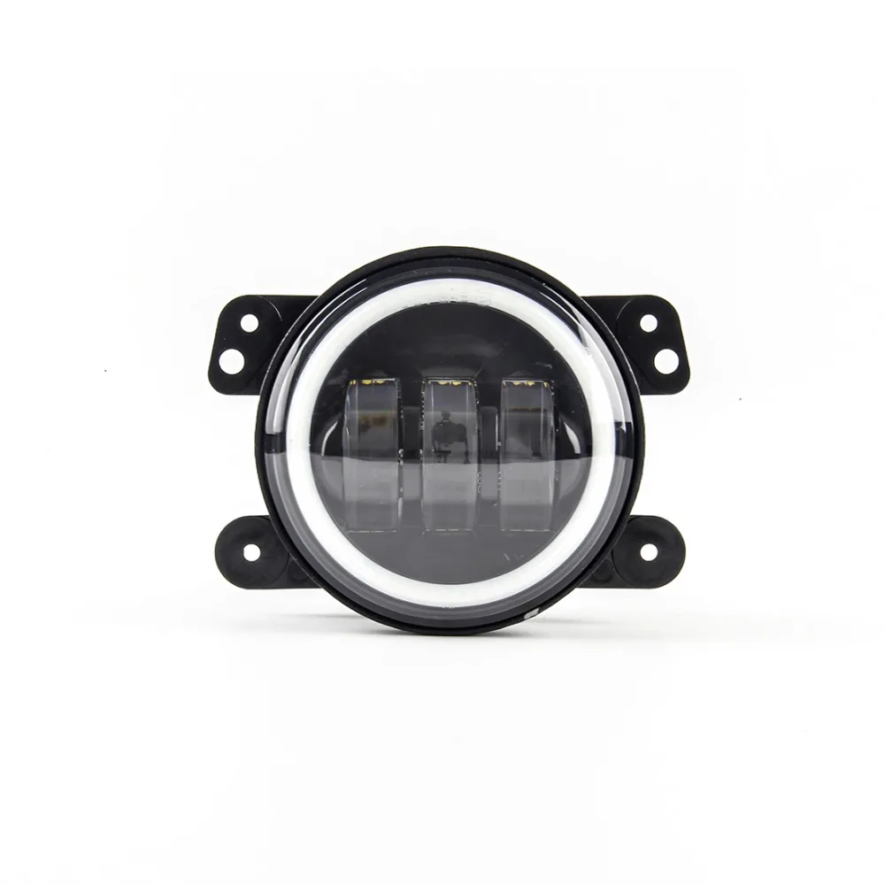 

1 pcs 4" Inch Round Led Fog Lights 30W 6000K White Halo Ring DRL Off Road Fog Lamps For Jee p Wr-angler JK TJ LJ