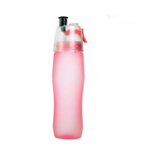 Новинка 740 мл спрей бутылка для воды большой емкости Спорт Велоспорт тренажерный зал чайник моя Питьевая Бутылка шейкер BPA бесплатно - Цвет: Розовый