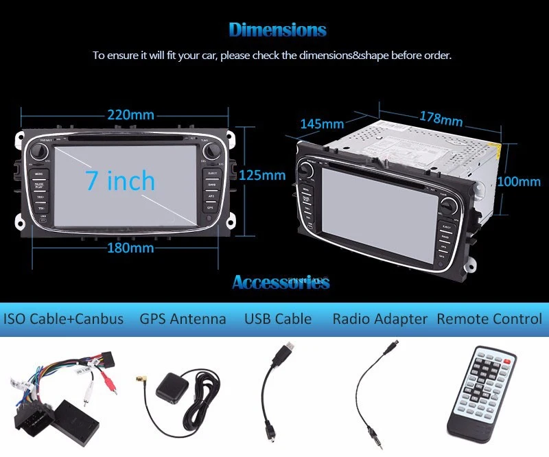 Sale 2din 7" Quad-Core 1+16G Android8.1 Car Radio DVD Player Wifi GPS CD SWC BT HD1024*600 for Ford Focus Mondeo Galaxy Multimedia 5 Sale 2din 7" Quad-Core 1+16G Android8.1 Car Radio DVD Player Wifi GPS CD SWC BT HD1024*600 for Ford Focus Mondeo Galaxy Multimedia 5