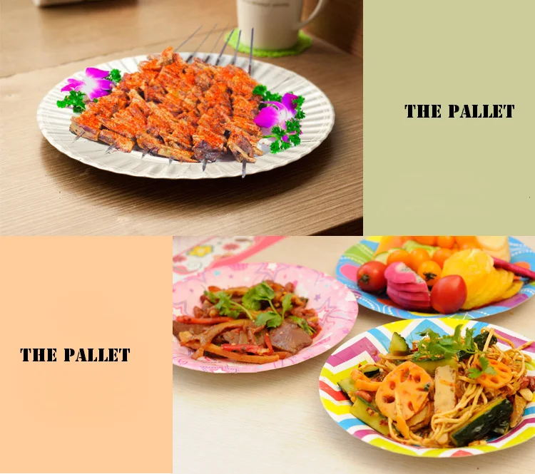 FANLUS 7inch colorful dots wave point disposable paper plates party tray Valentine Birthday Wedding Tableware cake barbecue (25)