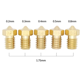 

JETTING 3d printer nozzle E3D V6 V5 j head brass nozzle 0.2 0.3 0.4 0.5mm For 1.75 or 3.0mm supplies extruder High Quality