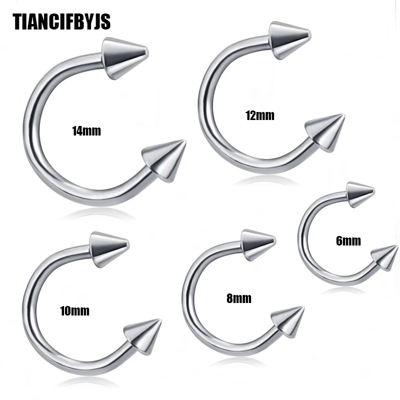 

Stainless Steel Horseshoe Bar Lip Nose Septum Ear Ring Various Sizes 6-14mm Cone ball Style 100//200/500/50pcs Piercing Nose