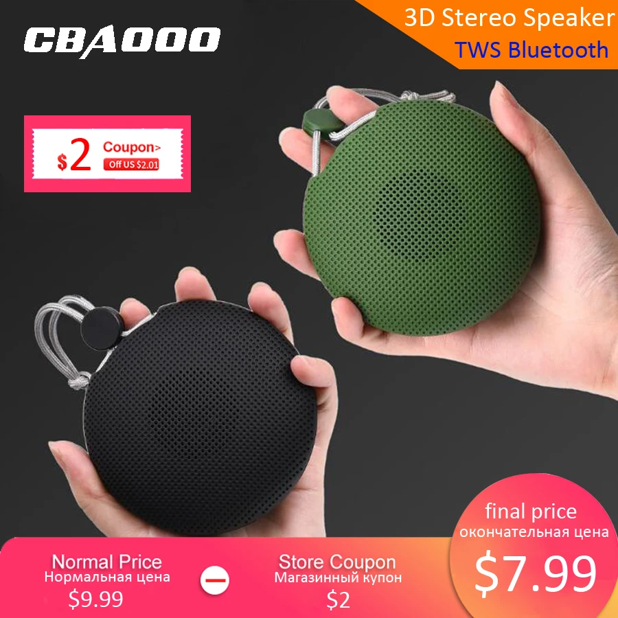 

CBAOOO F5 TWS Portable Bluetooth speaker V5.0 Wireless Loudspeaker Sound System stereo Music surround Waterproof Outdoor Speaker